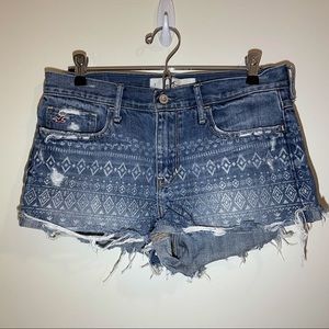 Hollister Tribal Print Jean Shorts- Size 7/28